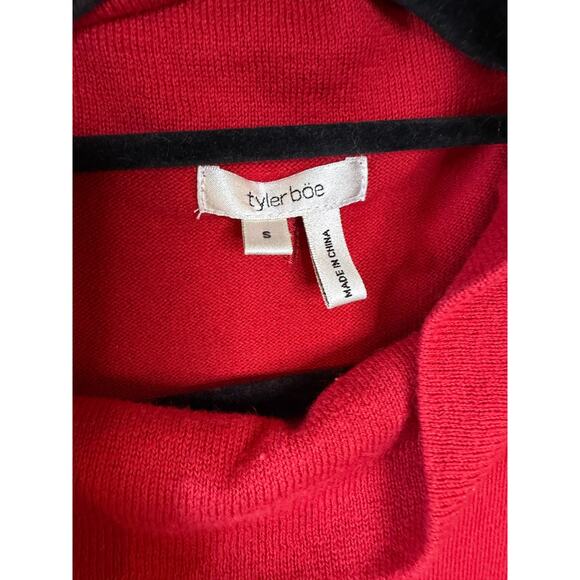 Tyler Boe Sweater Dress Red Sz S Cowl Neck Holiday Party Festive Classy Preppy - Picture 6 of 7